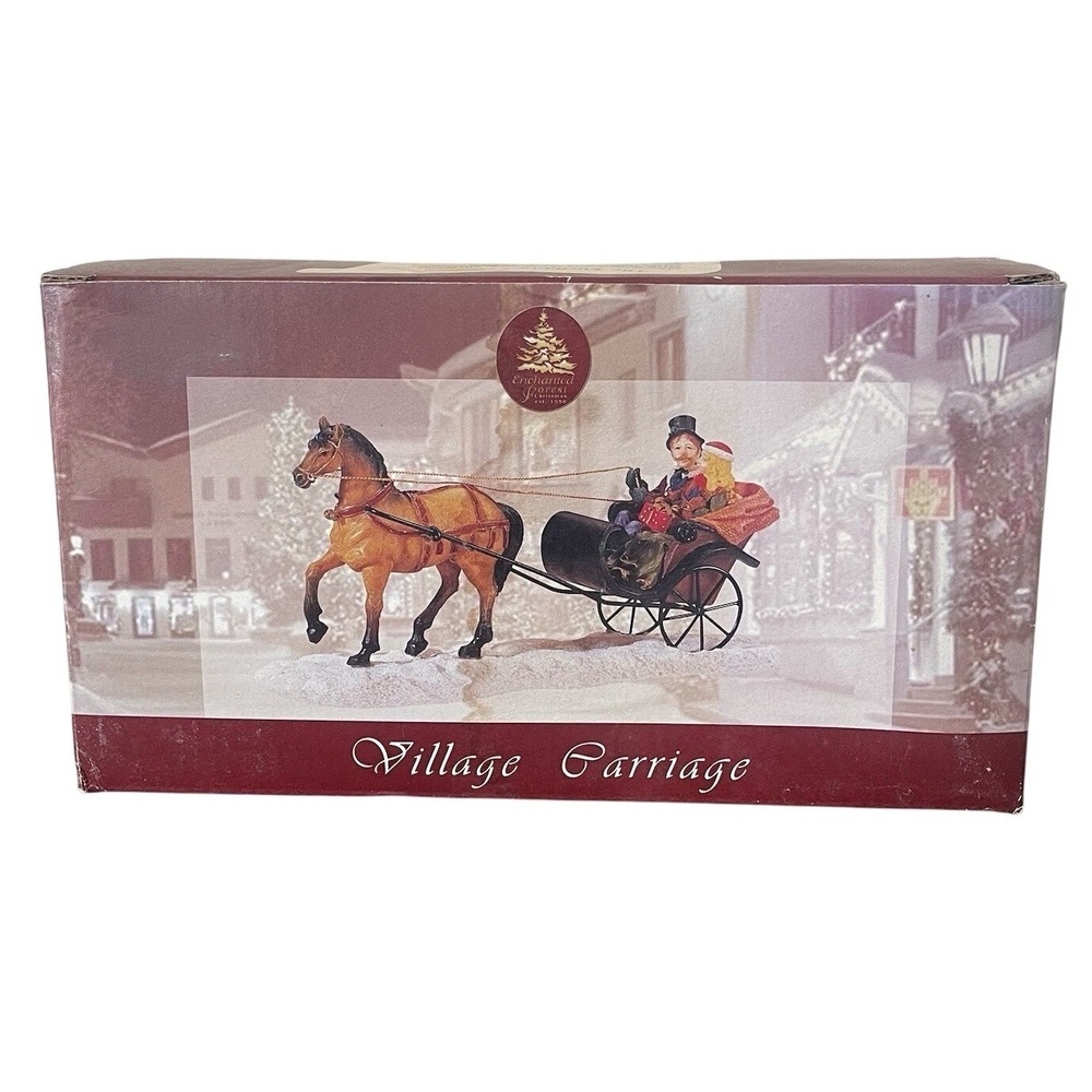 Lemax Enchanted Forest "Dashing Through‎ the Snow" Horse Carriage Christmas mini